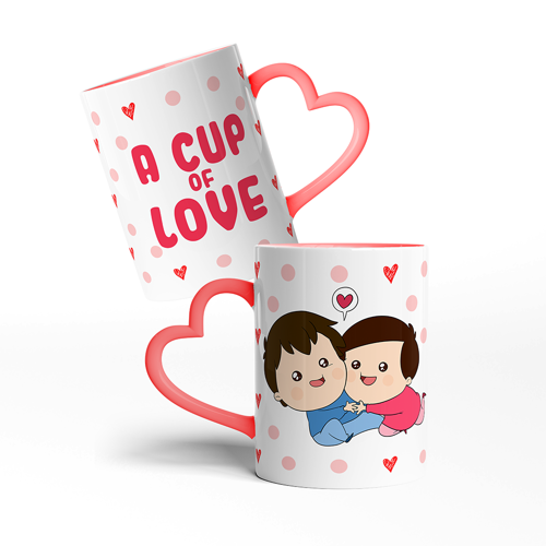 Immagine di A Cup of Love - Tazza in ceramica con manico a cuore
