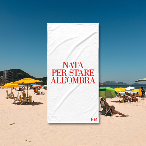 Immagine di Telo mare NATA PER STARE ALL'OMBRA - Bianco