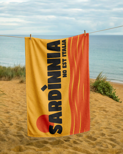 Immagine di SARDìNNIA NO EST - GIALLO: Telo da mare 80x160 cm